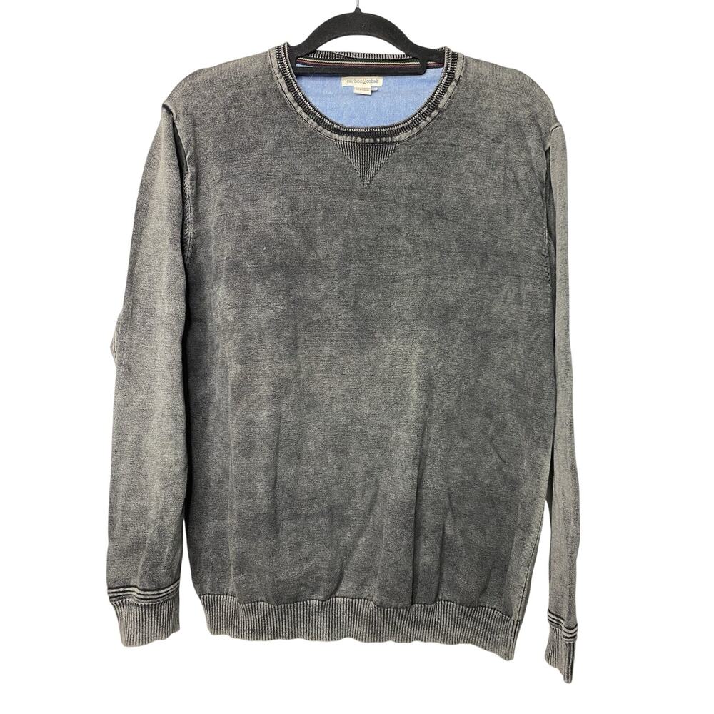 Carbon2Cobalt Men's Large Covert Sweatshirt Sun Washed Dark Gray 100% Cotton